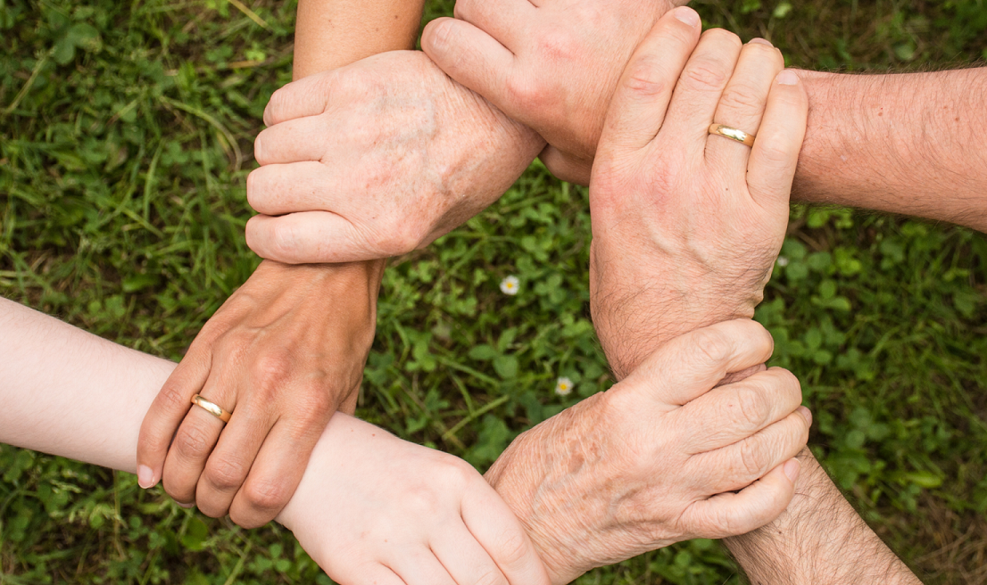 Linked hands