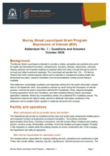 Image of Murray Street Launchpad Grant Program EOI Addendum 1