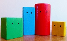 Coloured wooden blocks