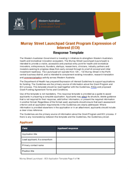 Murray Street Launchpad Guidelines